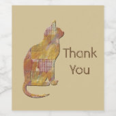 Vielen Dank Cat Sitter Patchwork Tierbewertung Weinetikett (Einzelnes Label)