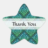 Vielen Dank Celtic Knot Blue Green Star Sticker (Vorderseite)