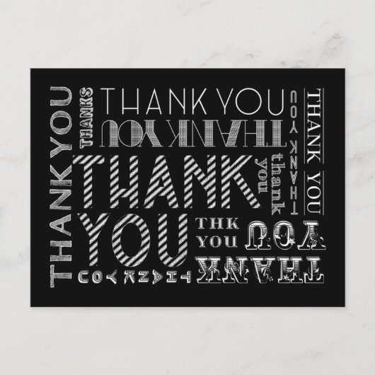 Vielen Dank, Chalk Typografy Postcard Postkarte (Vorderseite)