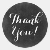 Vielen Dank Chalkboard Rustic Shabby Hütte Chic Runder Aufkleber (Vorderseite)