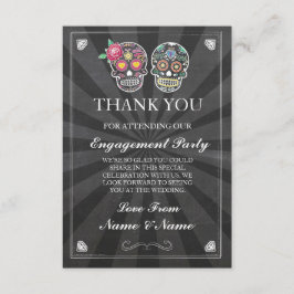 Vielen Dank Chalkboard Rustic Sugar Skull Card Dankeskarte