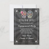 Vielen Dank Chalkboard Rustic Sugar Skull Card Dankeskarte (Vorderseite)