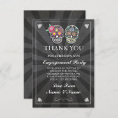 Vielen Dank Chalkboard Rustic Sugar Skull Card Dankeskarte (Vorne/Hinten)
