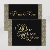 Vielen Dank Champagne Damask Cards Dankeskarte (Vorne/Hinten)