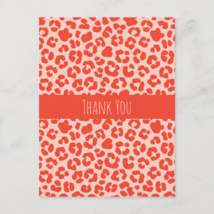 Vielen Dank Cheetah Print Pattern Red Postkarte