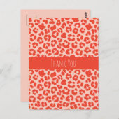 Vielen Dank Cheetah Print Pattern Red Postkarte (Vorne/Hinten)