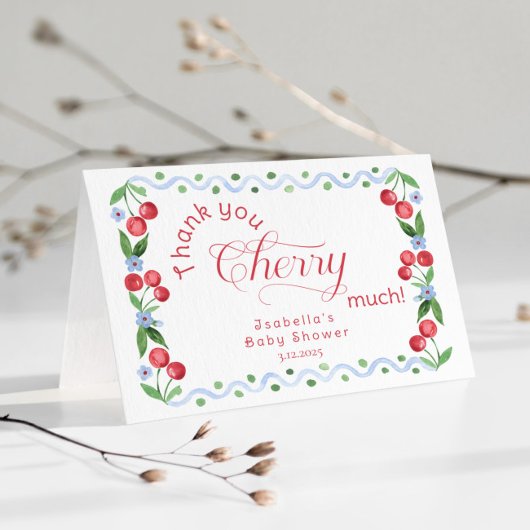 Vielen Dank Cherry Much Blue trendy Danke Karte