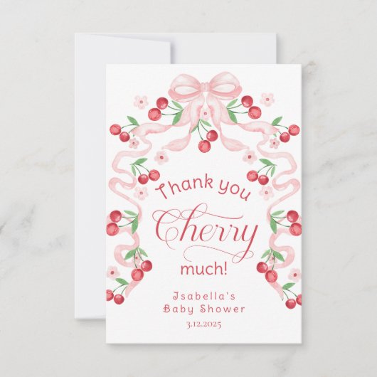 Vielen Dank, Cherry Much Cherry oben Danke Karte (Vorderseite)