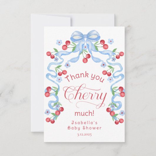 Vielen Dank, Cherry Much Cherry oben Danke Karte (Vorderseite)