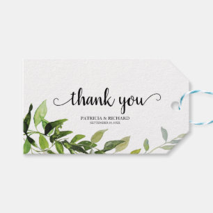 Vielen Dank - Chic Greenery Gastgeschenk Hochzeit Geschenkanhänger