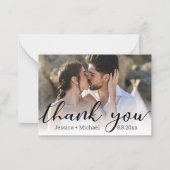 Vielen Dank chic Kalligrafie Hochzeit Foto-Karte Mitteilungskarte (Vorderseite)