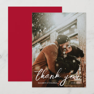 Vielen Dank Chic Winter Wedding Foto Danke Karte