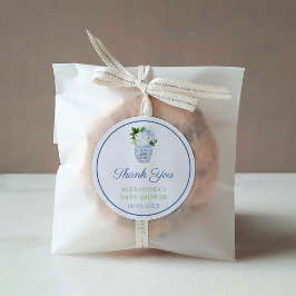 Vielen Dank Chinoiserie Chic Blue Green Floral Gef Runder Aufkleber