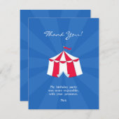 Vielen Dank Circus Karneval Flat Card Dankeskarte (Vorne/Hinten)