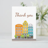 Vielen Dank Cityscape High Rise Condo Apartments Dankeskarte (Stehend Vorderseite)