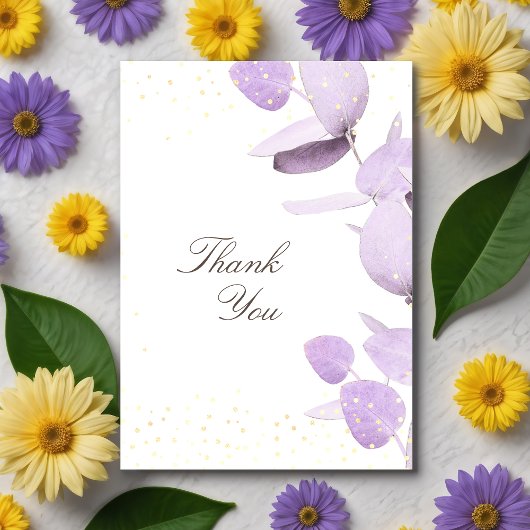 Vielen Dank, Classic Lavender Eucalyptus Glitzer Dankeskarte