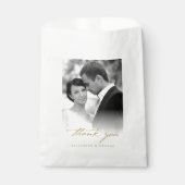 Vielen Dank, Classic Script Calligrafy Foto Weddin Geschenktütchen (Vorderseite)