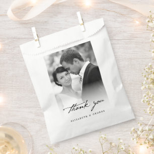 Vielen Dank, Classic Script Calligrafy Foto Weddin Geschenktütchen