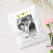 Vielen Dank, Classic Script Calligrafy Foto Weddin Geschenktütchen (Versiegelt)