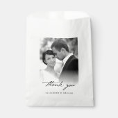 Vielen Dank, Classic Script Calligrafy Foto Weddin Geschenktütchen (Vorderseite)