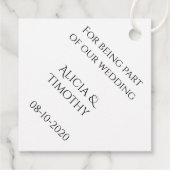 Vielen Dank, Classy Gastgeschenk Hochzeit Tag Geschenkanhänger (Rückseite)