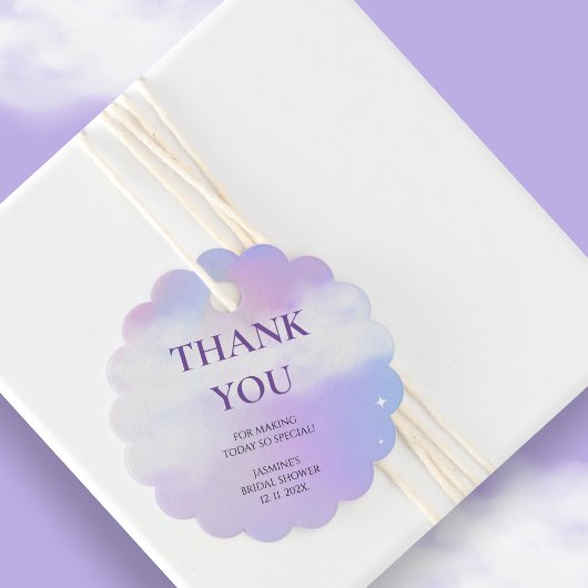 Vielen Dank, Cloud 9 Pastel Gradient Brautparty Geschenkanhänger