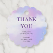 Vielen Dank, Cloud 9 Pastel Gradient Brautparty Geschenkanhänger (Rückseite)