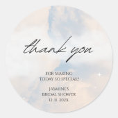 Vielen Dank, Cloud 9 Pastel Gradient Brautparty Runder Aufkleber (Vorderseite)