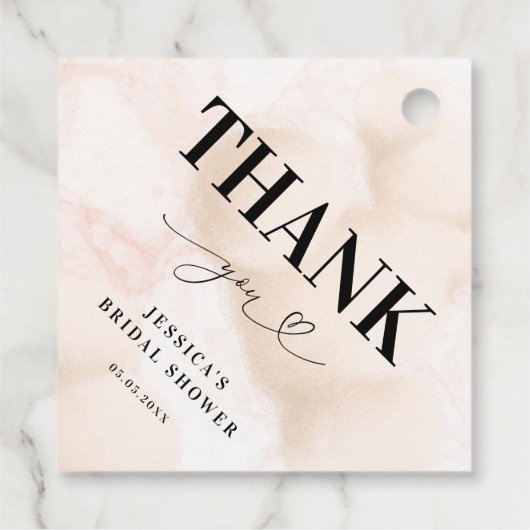 Vielen Dank Cloud Nine Heart Script Brautparty Geschenkanhänger (Rückseite)