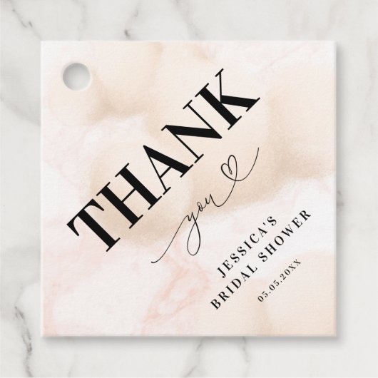 Vielen Dank Cloud Nine Heart Script Brautparty Geschenkanhänger (Vorderseite)