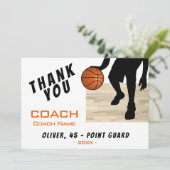 Vielen Dank Coach Basketball Player Silhouette Car Dankeskarte (Stehend Vorderseite)