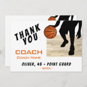 Vielen Dank Coach Basketball Player Silhouette Car Dankeskarte (Vorne/Hinten)
