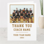 Vielen Dank Coach Big Card Team Name Foto Dankeskarte (Vorderseite)