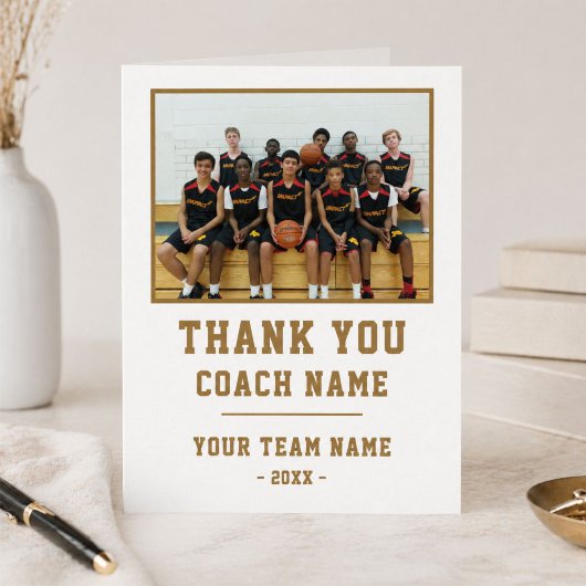 Vielen Dank Coach Big Card Team Name Foto Dankeskarte