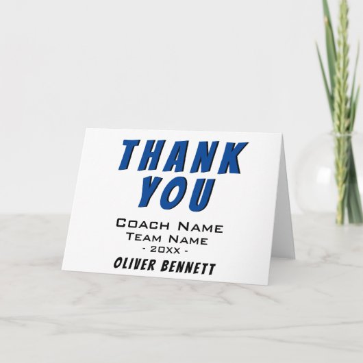 Vielen Dank Coach Card Blue Dankeskarte (Vorderseite)