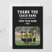 Vielen Dank Coach Card mit Team Name Foto Dankeskarte (Vorderseite)