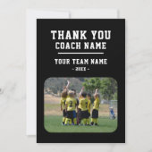 Vielen Dank Coach Card mit Team Name Foto Dankeskarte (Vorderseite)