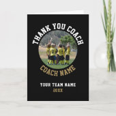 Vielen Dank Coach Card Team Name Foto Dankeskarte (Vorderseite)