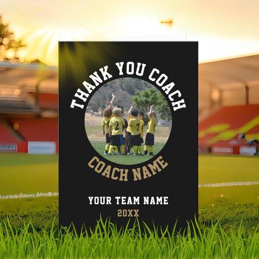 Vielen Dank Coach Card Team Name Foto Dankeskarte