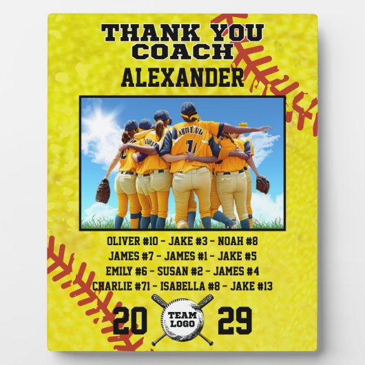 Vielen Dank Coach, Custom Foto & Teammitglieder Na Fotoplatte (Vorderseite)