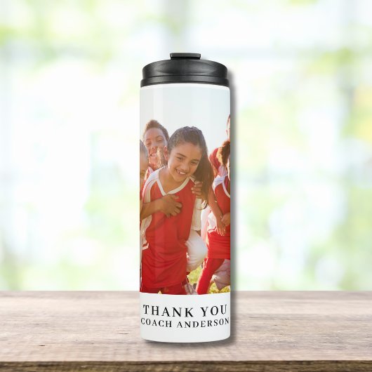 Vielen Dank Coach Foto Name Thermosbecher