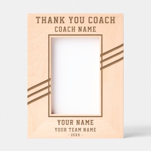 Vielen Dank Coach Player Name Team Sports Geätzte Rahmen (Vorderseite)