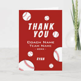 Vielen Dank Coach Red Baseball Card Dankeskarte