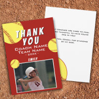 Vielen Dank Coach Red Softball Foto Card