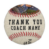 Vielen Dank Coach Rustic Team Name Number Foto Baseball (Rückseite)