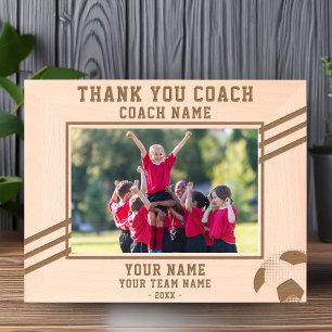 Vielen Dank Coach Soccer Spielername Team Sports Geätzte Rahmen