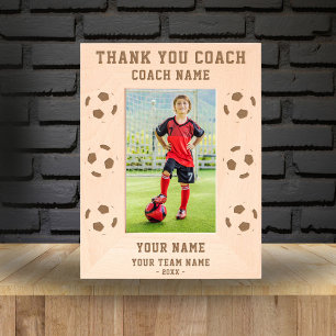 Vielen Dank Coach Soccer Team Name Sports Geätzte Rahmen