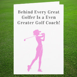 Vielen Dank Coach Sporty Frau Golfer Karte