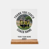 Vielen Dank Coach Team Name Foto Acrylschild (Vorderseite)