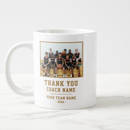 Vielen Dank Coach Team Name Foto Jumbo-Tasse (Links)